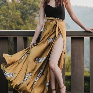 Zebra wrap skirt